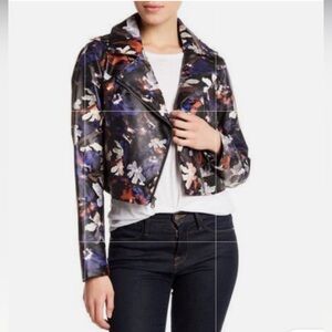 Vegan Leather cropped moto jacket